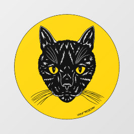 Vinilos Para Cristales Cara de gato negro