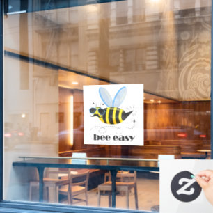 Vinilos Para Cristales Carácter de abeja con gafas de sol bigote Bee Fáci