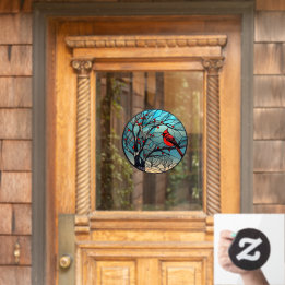 Vinilos Para Cristales Cardenal Rojo de Invierno Posado Vidrio Falso Manc