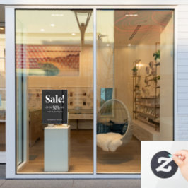 Vinilos Para Cristales Cartel clásico de venta en negro y blanco