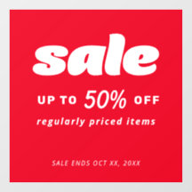 Cartel de venta rojo de venta al por menor clásico