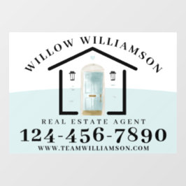 Vinilos Para Cristales Casa de agentes inmobiliarios y puerta acuarela de