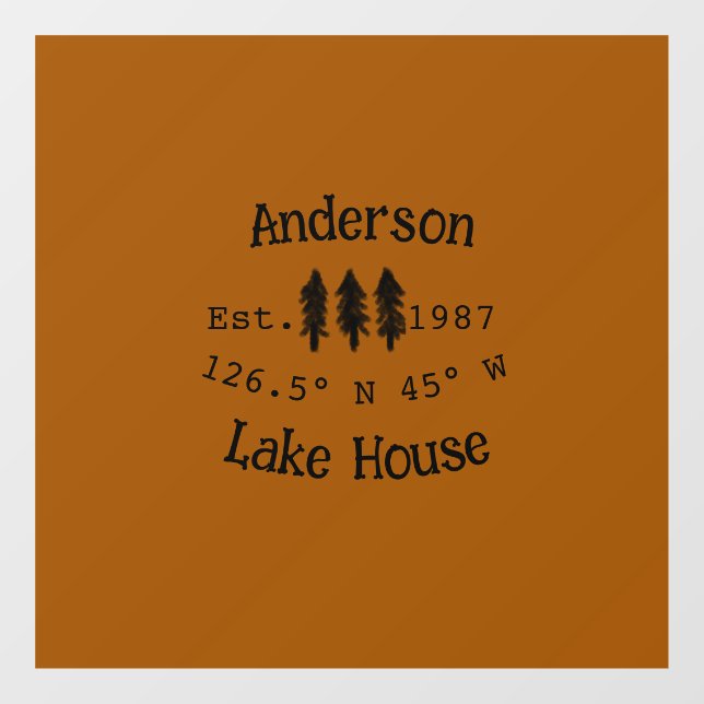 Vinilos Para Cristales Casa del lago. Fecha año personalizado coordenadas (Hoja)