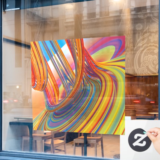 Vinilos Para Cristales Cascada de color (Ventana de cafetería)