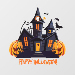 Vinilos Para Cristales Castillo de calabaza para naranja de la fiesta de