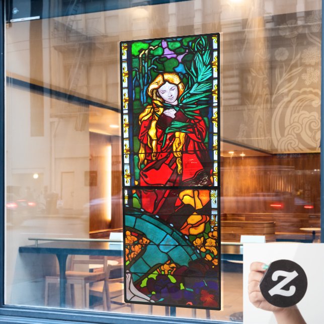 Vinilos Para Cristales Catedral Friburgo St Catherine StainGlass 1300 (Ventana de cafetería)