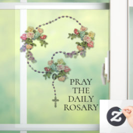 Vinilos Para Cristales Católicos rezan la flor de los Rosas del Rosario S