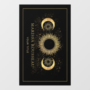 Vinilos Para Cristales Celestial Gold Black Sun Moon Window Cling en espa