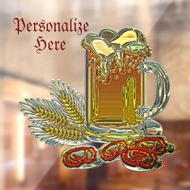 Vinilos Para Cristales Cerveza y pretzels oktoberfest bar bar (Hoja 2)