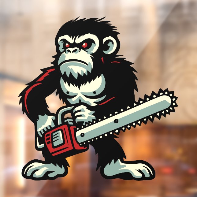 Vinilos Para Cristales Chainsaw Chimp (Hoja 2)