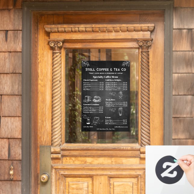 Vinilos Para Cristales Chalkboard de precio del menú del café genérico pe (Puerta de casa)