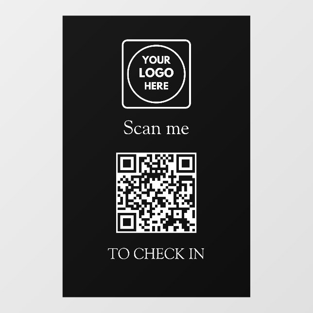 Vinilos Para Cristales Check-In QR Negro Personalizado | Visualización de (Hoja)
