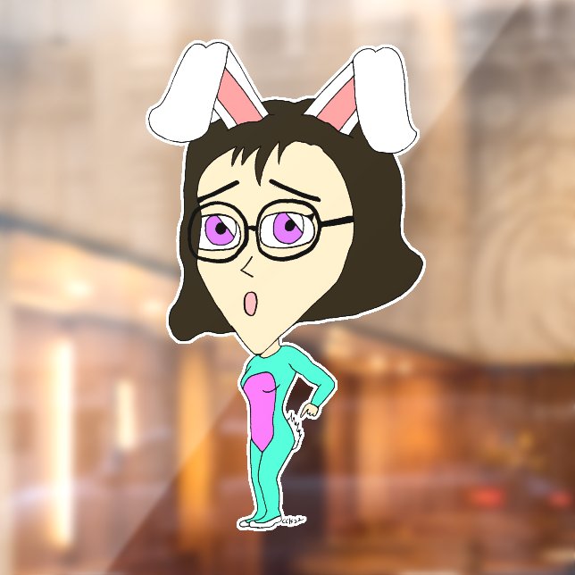 Vinilos Para Cristales chibi bunnygirl (Hoja 2)