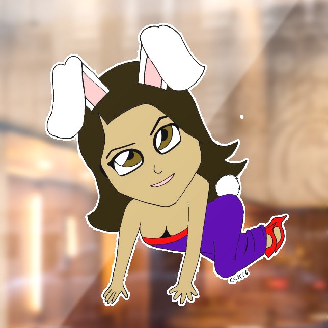Vinilos Para Cristales chibi bunnygirl (Hoja 2)