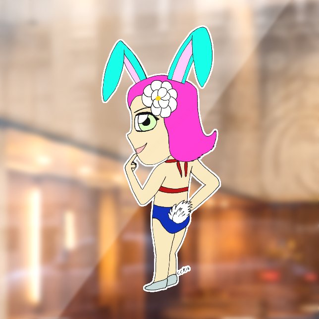 Vinilos Para Cristales chibi bunnygirl (Hoja 2)