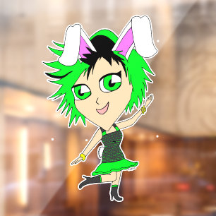 Vinilos Para Cristales chibi bunnygirl