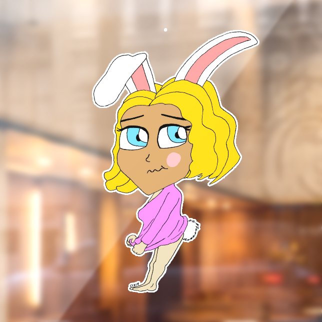 Vinilos Para Cristales chibi bunnygirl (Hoja 2)