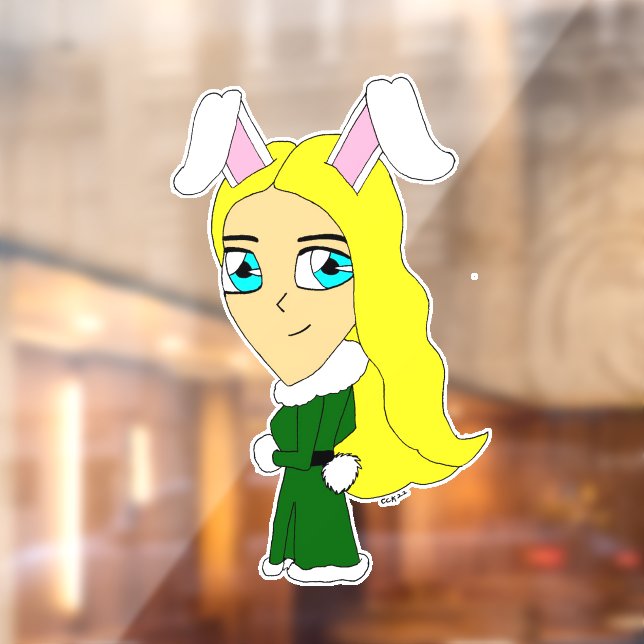 Vinilos Para Cristales chibi bunnygirl (Hoja 2)