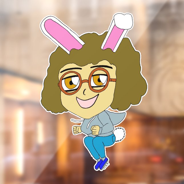 Vinilos Para Cristales chibi bunnygirl (Hoja 2)
