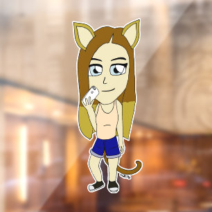 Vinilos Para Cristales Chibi Catgirl