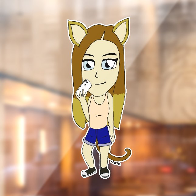 Vinilos Para Cristales Chibi Catgirl (Hoja 2)