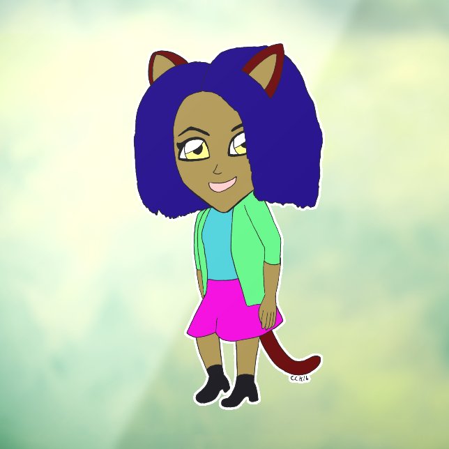 Vinilos Para Cristales chibi catgirl (Hoja 3)