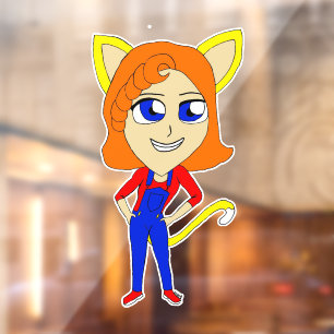 Vinilos Para Cristales chibi catgirl