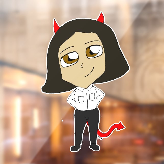 Vinilos Para Cristales chibi devil chica (Hoja 2)