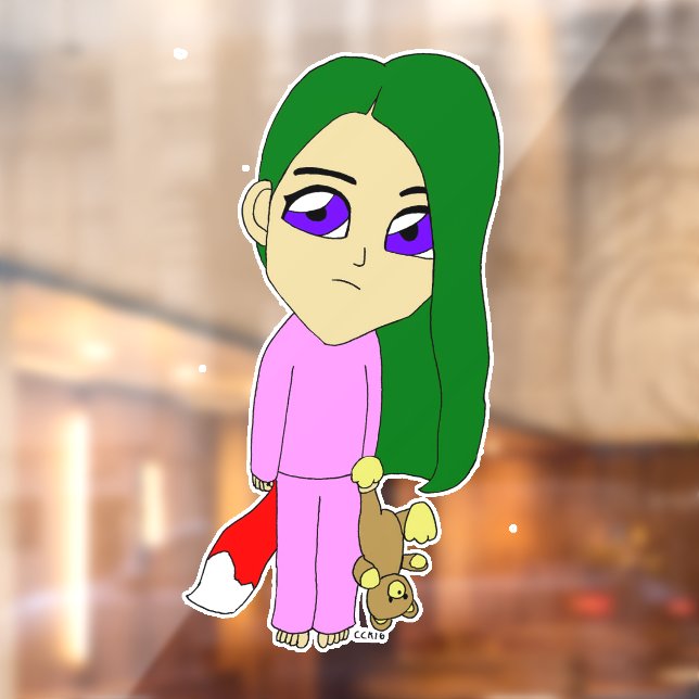 Vinilos Para Cristales chibi foxy chica (Hoja 2)