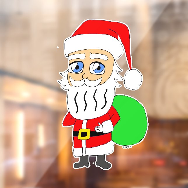 Vinilos Para Cristales Chibi Santa Claus (Hoja 2)
