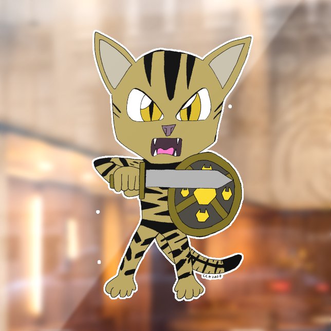 Vinilos Para Cristales Chibi Warrior Cat (Hoja 2)