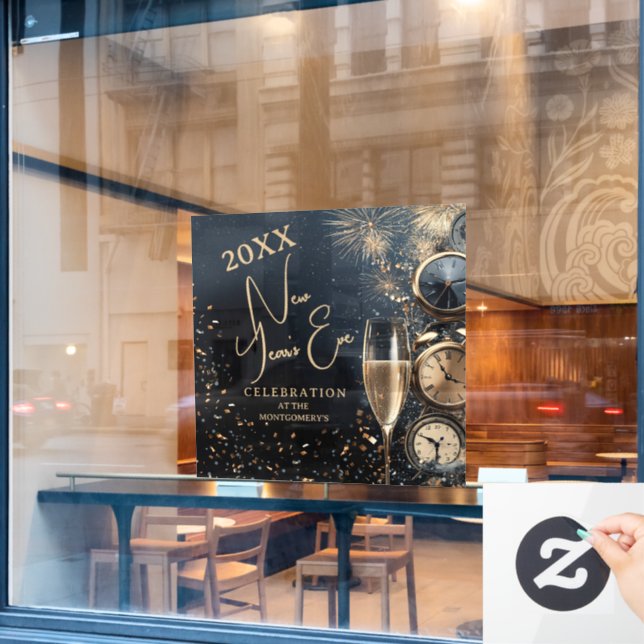 Vinilos Para Cristales Chic Champagne Time New Year's Eve Party (Ventana de cafetería)