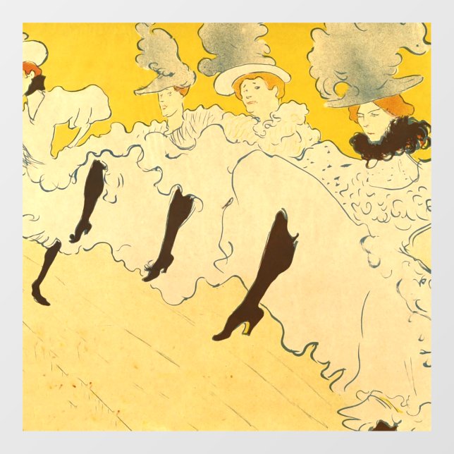 Vinilos Para Cristales Chica de danza amarilla Toulouse Lautrec Poster (Hoja)