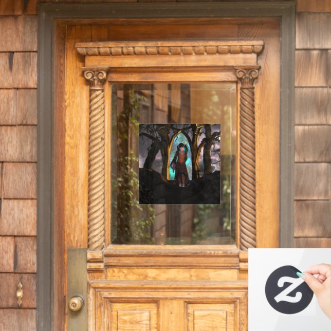 Vinilos Para Cristales Chica de Halloween espeluznante y lindo (Puerta de casa)