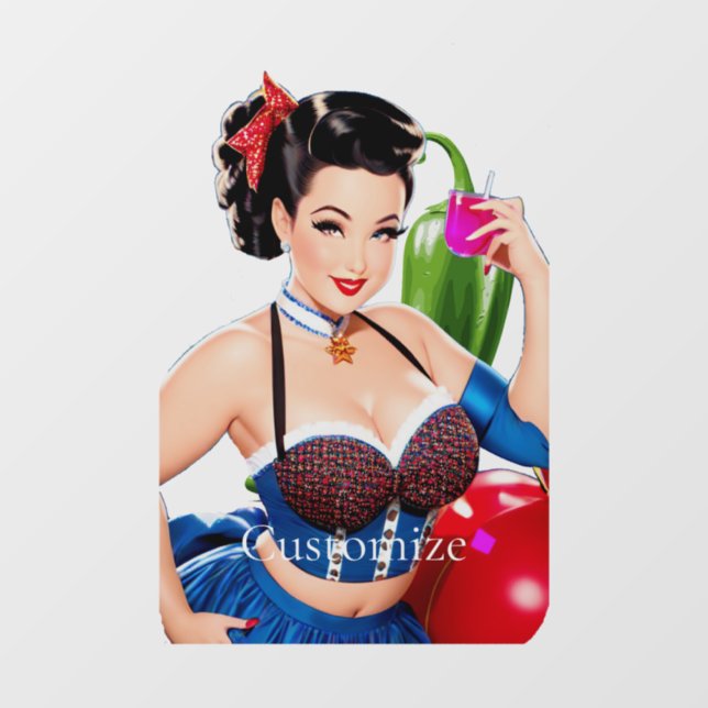 Vinilos Para Cristales Chica del Fiesta de cócteles Thunder_Cove (Hoja)