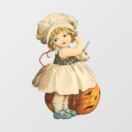 Vinilos Para Cristales Chica tallando Halloween de Apple