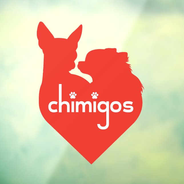 Vinilos Para Cristales Chihuahua Mom Love Heart Chimigos Logo Car (Hoja 3)