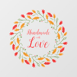 Vinilos Para Cristales Christmas Branches Handmade with Love Quote