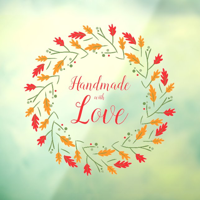 Vinilos Para Cristales Christmas Branches Handmade with Love Quote (Hoja 3)