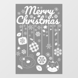 Vinilos Para Cristales Christmas Window Cling – White Ornaments