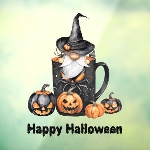 Vinilos Para Cristales Cine de ventana feliz de Halloween Gnome