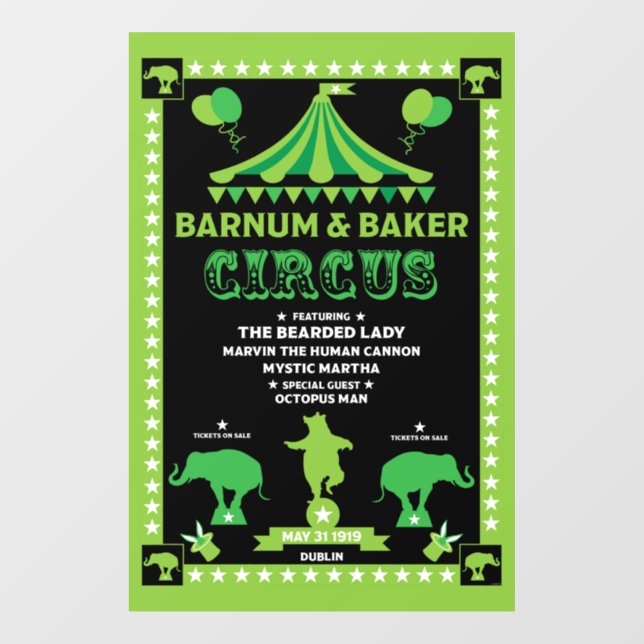 Vinilos Para Cristales Circo inspirado en las cosechas originales (Hoja)