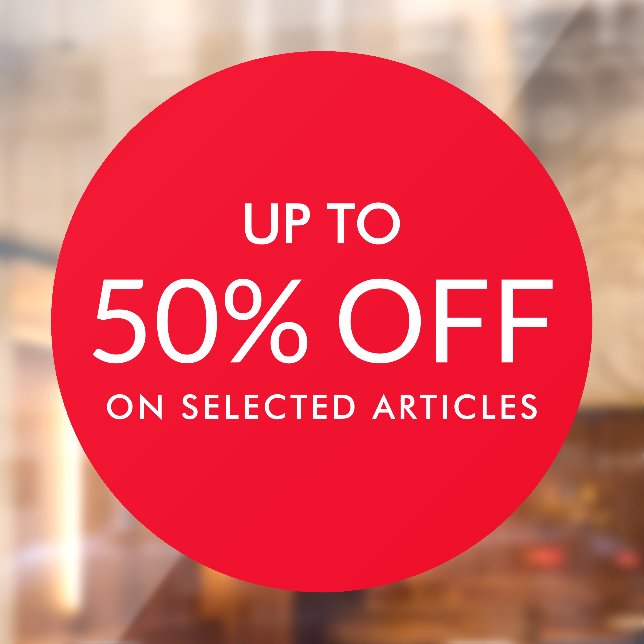 Vinilos Para Cristales Círculo rojo hasta el personalizado % de cierre de (Hoja 2)