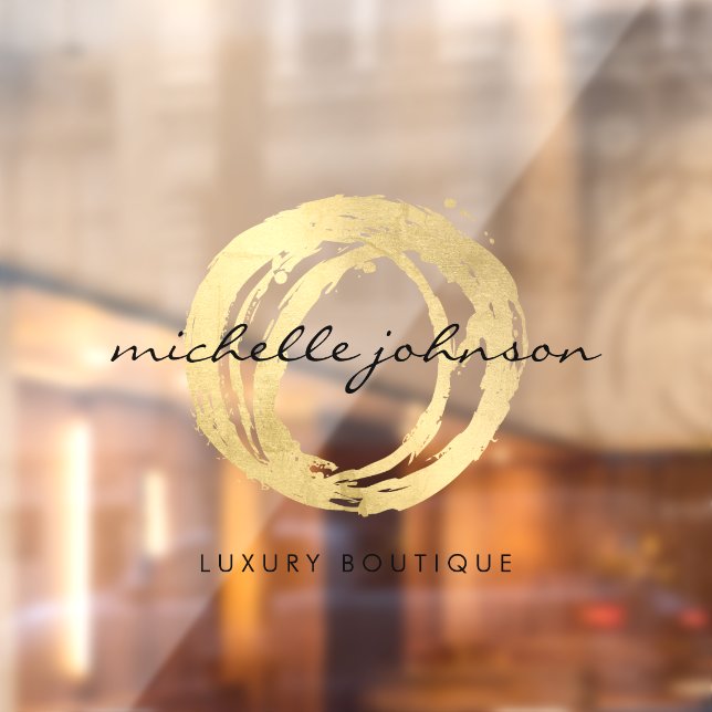 Vinilos Para Cristales Círculo Transparente Pintado en Dorado Falso de Lu (Hoja 2)