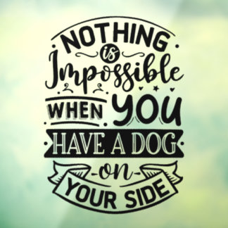 Vinilos Para Cristales Cita de perro tipografía ventana negra