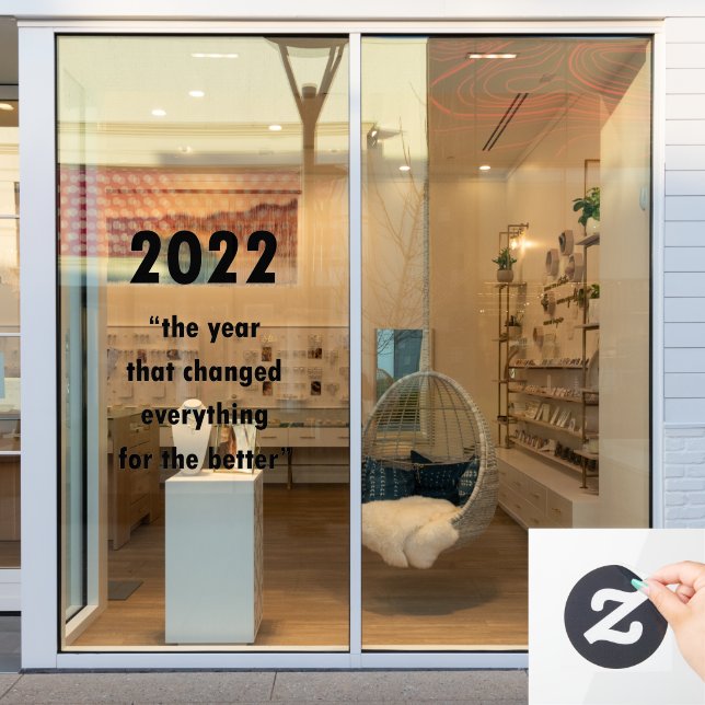 Vinilos Para Cristales Cita motivacional de Feliz Año Nuevo 2022 (Ventana de la tienda)