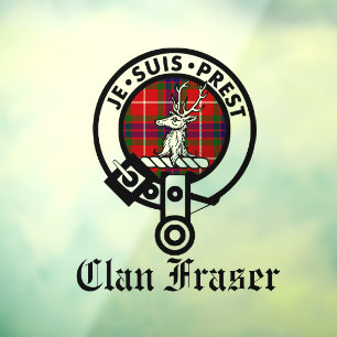 Vinilos Para Cristales Clan Fraser Escudo Badge Cutout Ventana Cling