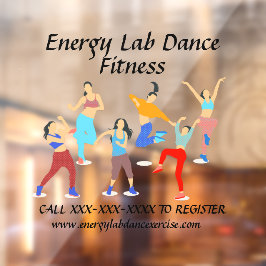 Vinilos Para Cristales Clase de fitness de ejercicio de baile personaliza
