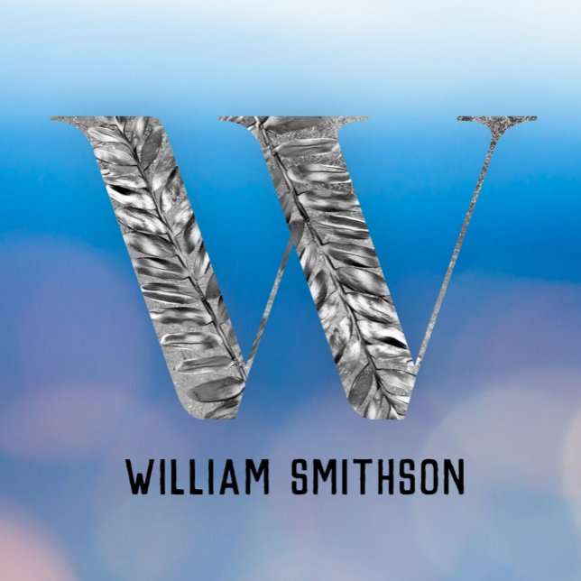 Vinilos Para Cristales Clase elegante monograma personalizado blanco plat (Subido por el creador)