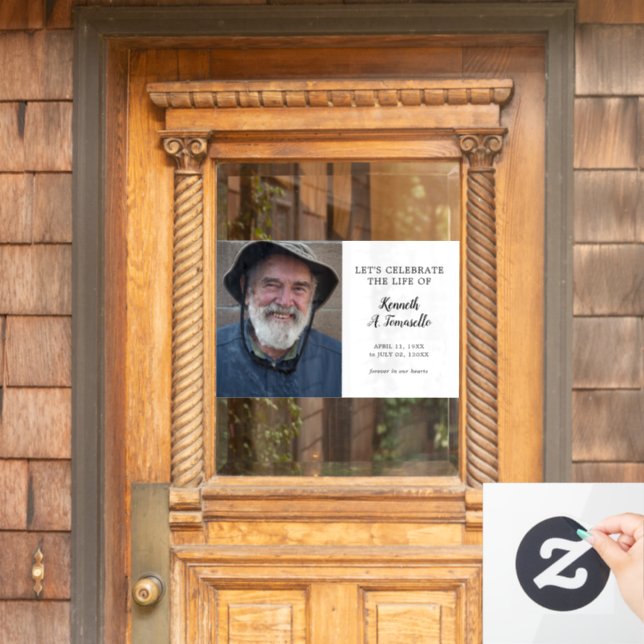 Vinilos Para Cristales Clásica Celebración Funeral Foto De Vida (Puerta de casa)